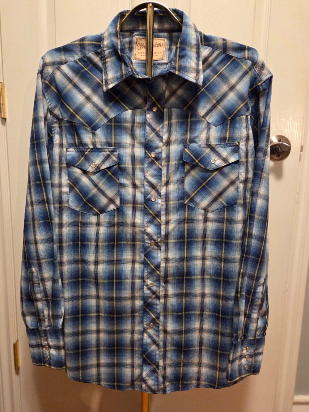 🤠 MEN'S WRANGLER "WESTERN FASHION" PLAID PEARL SNAP SHIRT 🤠